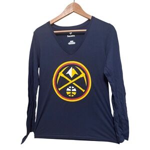 Fanatics Denver Nuggets‎ Nikola Jokic 15 Long Sleeve V Neck TShirt Womens S NEW
